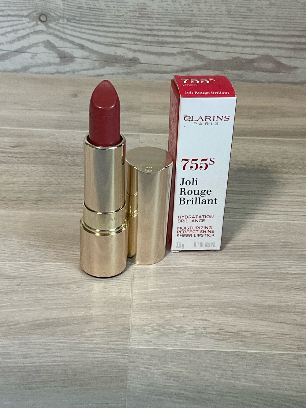 Clarins Joli Rouge Brillant Lipstick 755S -new